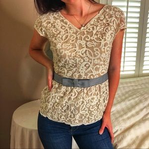 3 LEFT XS-M Boho Chic Lined Romantic Lace Top